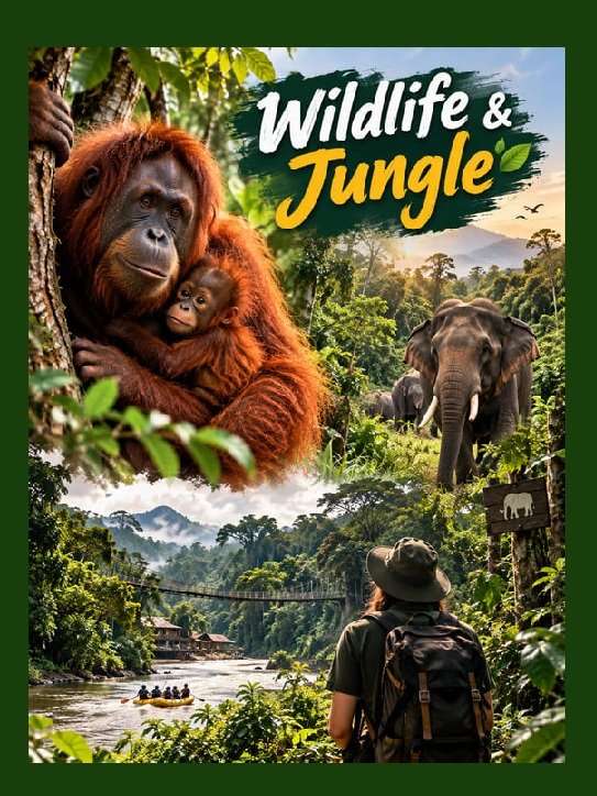 Orangutan in Bukit Lawang jungle