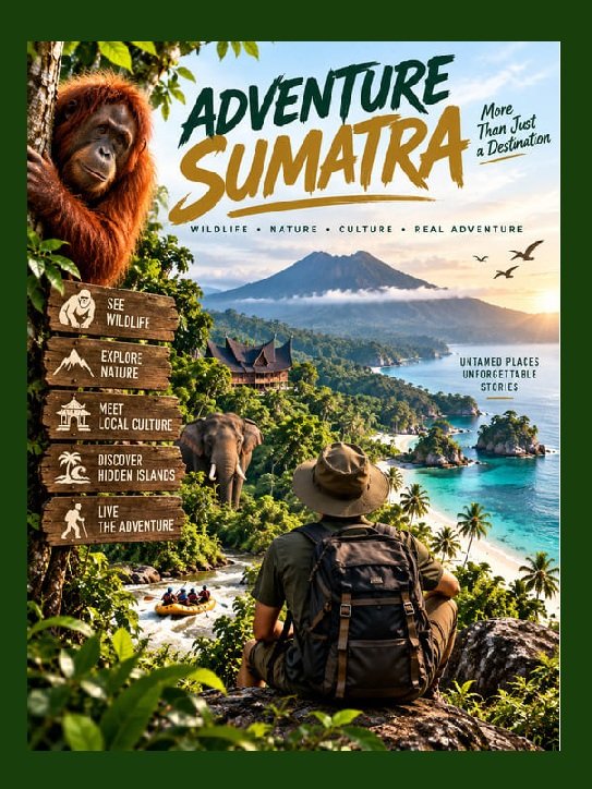 Artistic map of Sumatera Island Indonesia